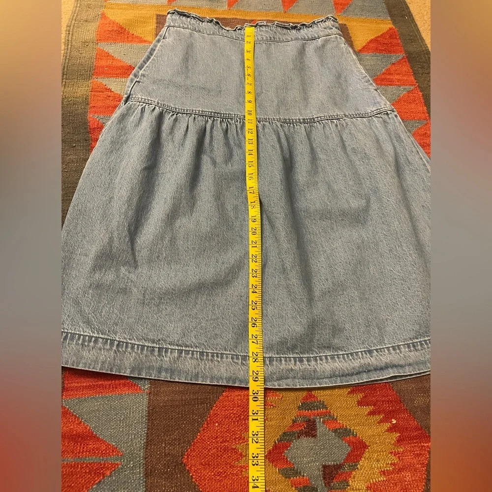 Madewell Denim Ruffle Pull On Skirt Size Medium - Picture 6 of 7